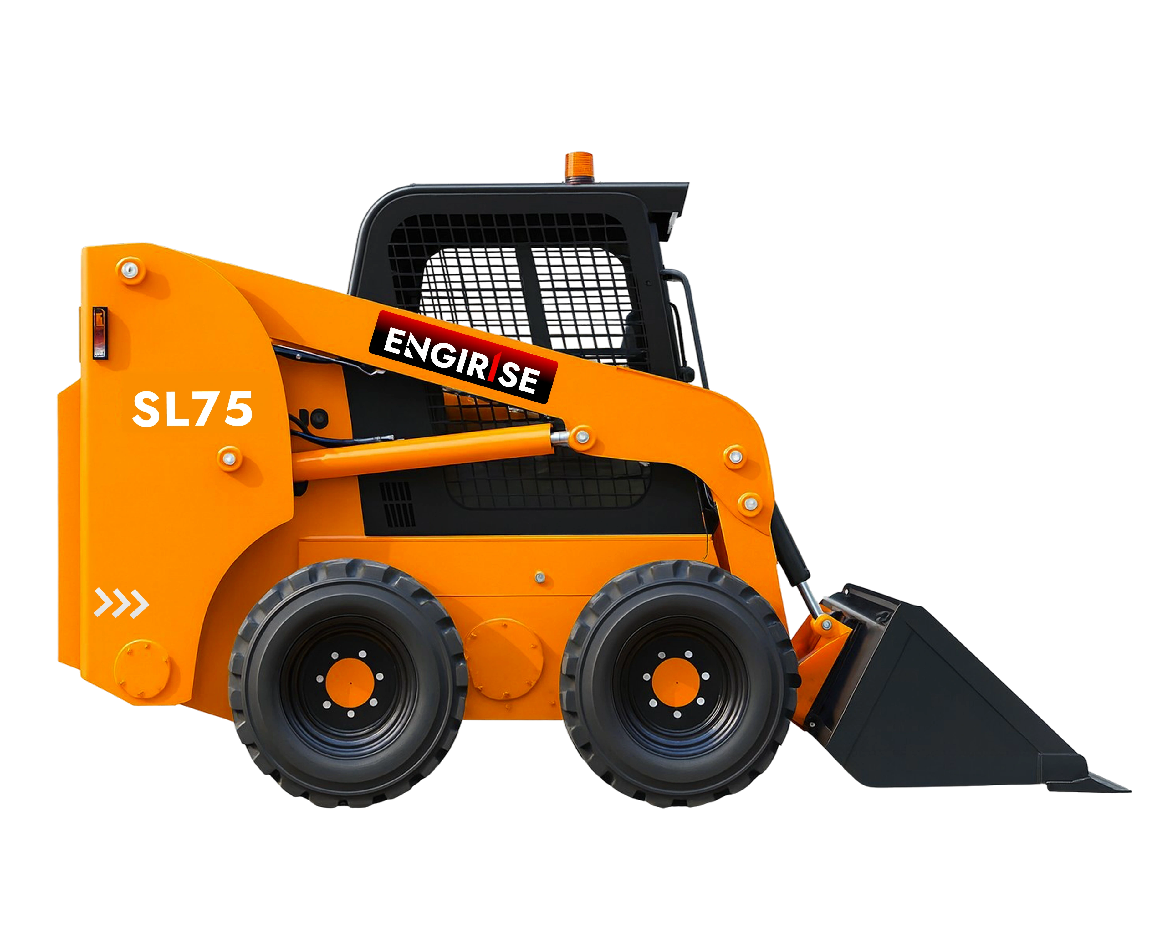 SL75 Wheeled Skid Steer Loader moving soil
